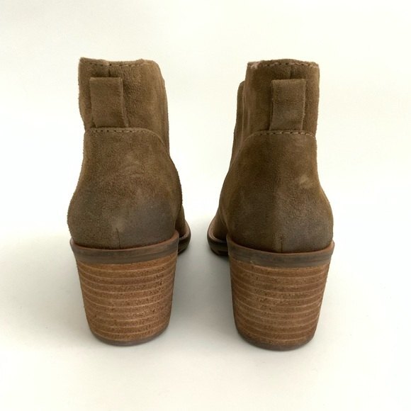 Biala Bootie Women Size 5M Tan Leather Lace-up Block Heel Distressed - Picture 8 of 12